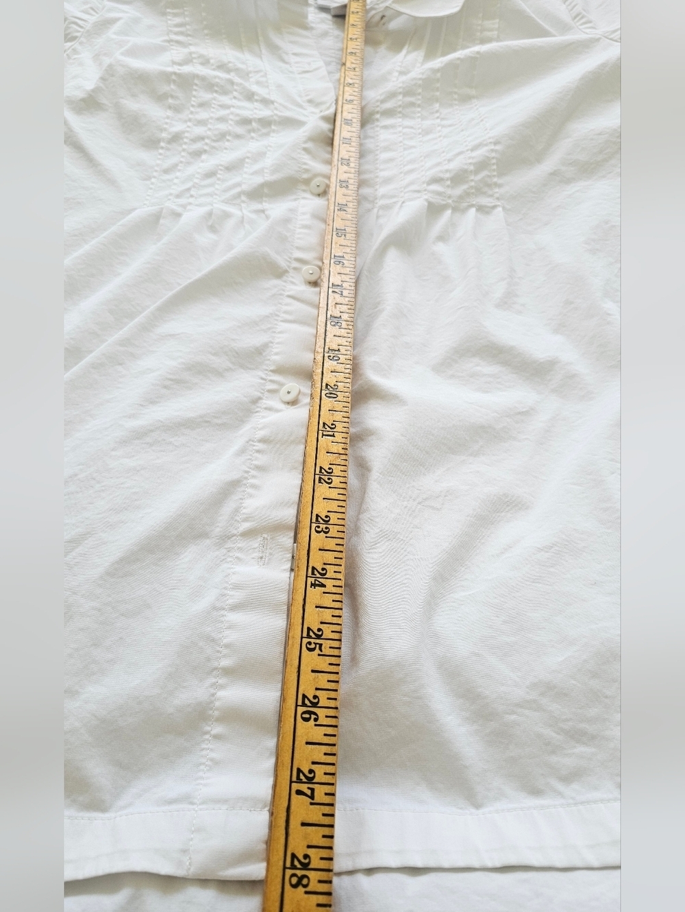 J. Jill White Button-Front Pintuck Tunic With Wide Cuffs Size 1X - Picture 6 of 8